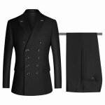 Costume homme 2 pi�ces - xh567 - slim fit - noir - poches fonctionnelles - tissu lisse