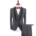 Costume homme 3 pi�ces c�r�monie et mariage col ch�le costume slim fit classique - gris - homme - adulte ...