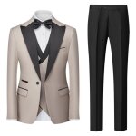 Costume homme 3 pices grande taille en slim fit grande vtements masculin xh525 beige