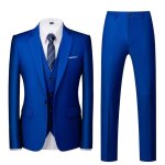 Costume homme 3 pices mariage business slim fit smoking simple poitrine  deux boutons men suits fte ...
