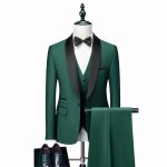 Costume homme 3 pices slim - xhn48a - vert - fte soire mariage business