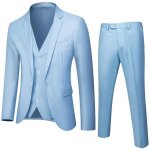Costume homme 3 pices - veste chemise pantalon - slim fit - bleu - mariage business