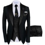 Costume pour homme 3 pièces veste et pantalon gilet jacquard slim blazer de soirée de mariage daffaires ... Costume pour homme 3 pièces veste et pantalon gilet jacquard slim blazer de soirée de mariage daffaires ...