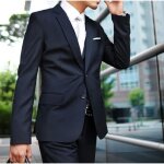 Costume homme bleu marine deux boutons costumes. . .