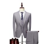Costume homme grande taille - mobigarlan - xhm405 - 3 pices - gris - fte soire mariage business