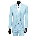 Costume homme grande taille uni de slim marque luxe vtements masculin bkg281 bleu clair