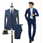 Costume homme - marque inconnue - modle inconnu - veste + pantalon - slim fit - 95% coton