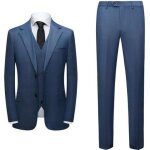 Costume homme mariage 3 pièces slim fit vetement cérémonie elegant revers cranté couleur unie Costume homme mariage 3 pièces slim fit vetement cérémonie elegant revers cranté couleur unie