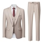 Costume homme mariage slim fit 3 pi�ces c�r�monie vetement business elegant revers en pointe confortable ...