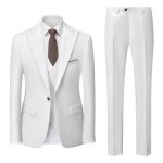 Costume homme mariage slim fit 3 pi�ces c�r�monie vetement business elegant revers en pointe confortable ...