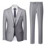 Costume homme mariage slim fit 3 pi�ces c�r�monie vetement business elegant revers en pointe confortable ...