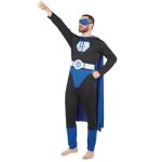 Costume homme super - mari bleu et noir - ptit clown - taille s / m - enterrement vie de garon
