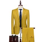 Costume homme - mobigarlan - xhm336 - 3 pices - jaune - fte soire mariage business - vtements masculin ...