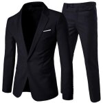 Costume homme slim fit deux pièces elégant costume formel daffaires de couleur uni un bouton à la mode ... Costume homme slim fit deux pièces elégant costume formel daffaires de couleur uni un bouton à la mode ...