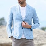 Costume homme slim fit en mlange de coton - funmoon - blazer veste outwear