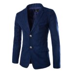 Costume homme - sty l - veste jean - tissu matelass - bleu