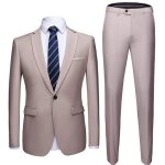 Costume homme uni 2 pieces de marque luxe en slim vêtements masculin xhg53 beige Costume homme uni 2 pieces de marque luxe en slim vêtements masculin xhg53 beige