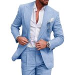 Costume hommes uni 3 pices grande taille en slim fit grande vtements masculin xha536 bleu clair