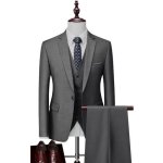 Costume homme uni de marque luxe vtements masculin xhc547 gris