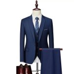 Costume homme uni de marque luxe vtements masculin xhg47 bleu marine
