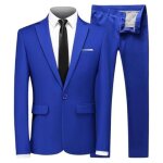 Costume hommes uni - mobigarlan - wzc227b - 3 pices - bleu fonc - fte soire mariage business - vtements ...