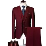Costume homme uni de slim marque luxe vtements masculin xhc45 bordeaux