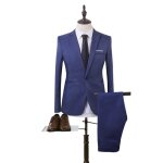 Costume homme uni de slim et type mince de marque luxe vtements masculin bkc22 bleu