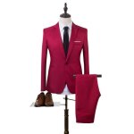 Costume homme uni de slim et type mince de marque luxe v�tements masculin bkc322 rouge