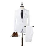 Costume homme uni de slim et type mince de marque luxe vtements masculin bkc522 blanc