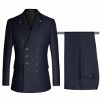 Costume homme - xh567 - slim uni fit - revers crants - poches fonctionnelles - tissu lisse