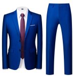 Costume homme - xhaabb335a12 - bleu fonc� - slim fit - simple poitrine � deux boutons