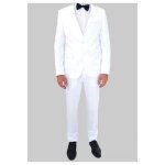 Costume en lin blanc homme - marque - modle - coupe ajust - veste cintr - col tailleur