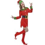 Costume lutin du pre nol femme s / m - ptit clown - rouge vert et noir