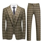 Costume mariage carreaux homme 3 pices slim fit vetement crmonie business elegant - vert militaire ...