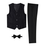 Costume mariage enfant garçons ensembles formels 3 pcs - gilet + pantalons + n?ud papillon - 10 - 16 ... Costume mariage enfant garçons ensembles formels 3 pcs - gilet + pantalons + n?ud papillon - 10 - 16 ...