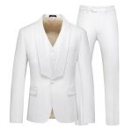 Costume mariage homme 3 pices slim fit col chle vetement crmonie business elegant couleur unie
