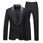 Costume mariage homme 3 pices slim fit col chle vetement crmonie business elegant couleur unie - ...
