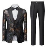 Costume mariage homme 3 pi�ces slim fit vetement c�r�monie business elegant revers en pointe confortable ...