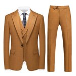 Costume mariage homme carreaux 3 pices slim fit vetement crmonie business elegant tissu confortable ...