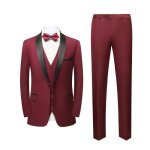 Costume mariage homme slim 3 pices business crmonie couleur unie