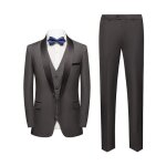 Costume mariage homme slim 3 pices business crmonie - gris