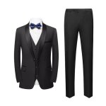 Costume mariage homme slim 3 pices business crmonie - noir