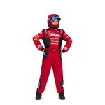Costume pilote pour garons racing - multicolore rouge - salopette et casque