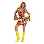 Costume tubes orange annes 70 - widmann - xxl - multicolore - femme - 1 robe