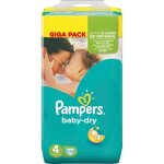 Couches pampers baby dry taille 4 - 9 à 14 kg - 120 couches Couches pampers baby dry taille 4 - 9 à 14 kg - 120 couches