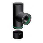 Coude t de 90� - joncoux - noir - �mail 0. 7mm - �80 - raccordement po�les � granul�s