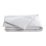 Couette anti - acariens enveloppe 100% percale - 240 x 260 cm - garnissage plumettes et duvet - 300 g ...