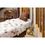 Couette enfant r�versible 140x200 cm tamia pompon + taie 60x60 cm oreilles lapin - coton / polyester