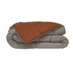 Couette l�g�re r�versible bicolore en microfibre 200 gr / m� orange 160x220 cm
