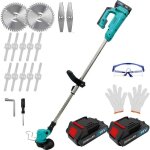 Coupe bordure sans fil avec 18v batterie 2x 3. 0ah dbroussailleuse electrique avec 2 types de lames ...